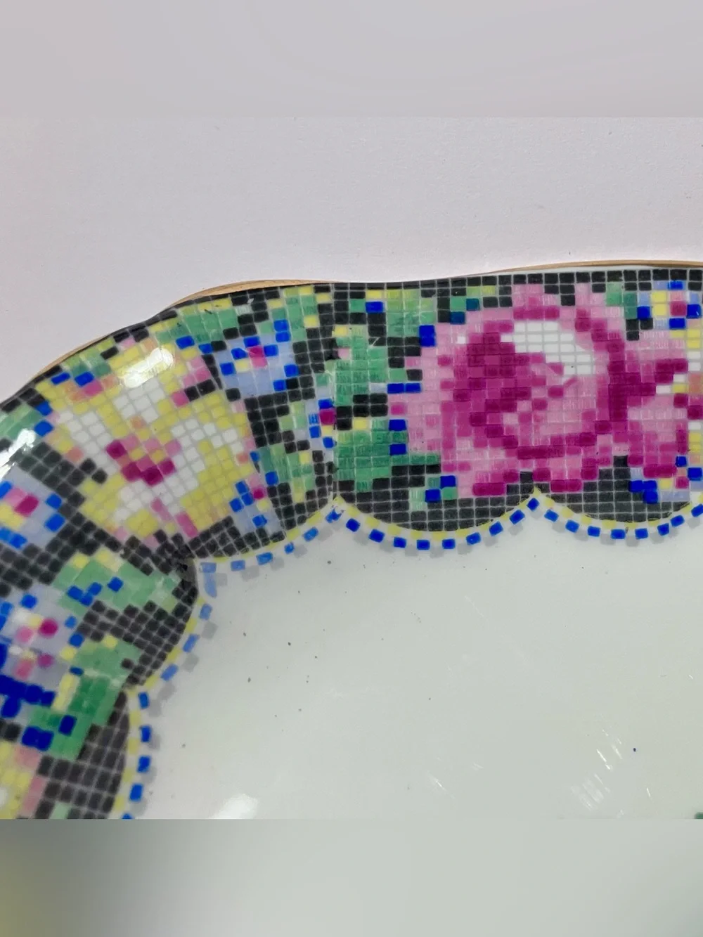PARAGON Double Warrant GINGHAM ROSE Handled Tray / 1940s ENGLAND Bone China